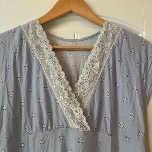 Garnet Hill Nightgown 100% Organic Cotton